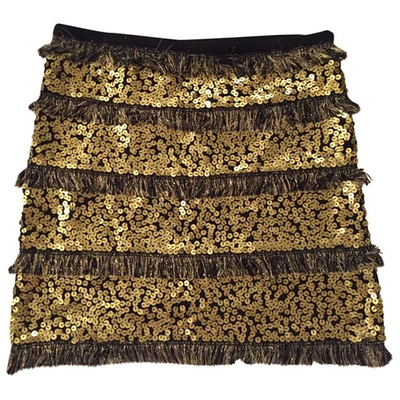 Pre-owned Beayukmui Mini Skirt In Gold