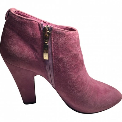 Pre-owned Cesare Paciotti Ankle Boots In Pink