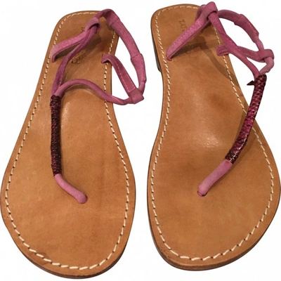 Pre-owned Tatoosh Pink Leather Sandals
