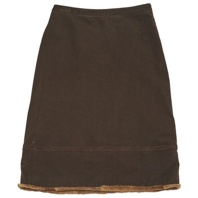 Pre-owned Andrew Gn Mid-length Skirt In Brown