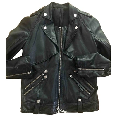 Pre-owned Karl Leather Biker Jacket In Black