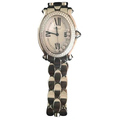 Pre-owned Chopard Happy Sport White Gold Watch In Silver