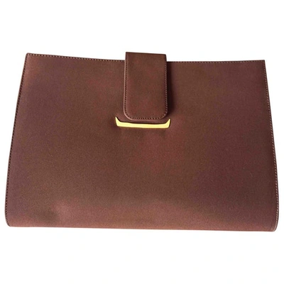 Pre-owned Sergio Rossi Leather Clutch Bag In Brown