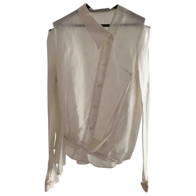 Pre-owned Alessandra Marchi White Linen  Top