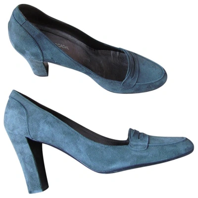 Pre-owned Atelier Mercadal Grey Suede Heels