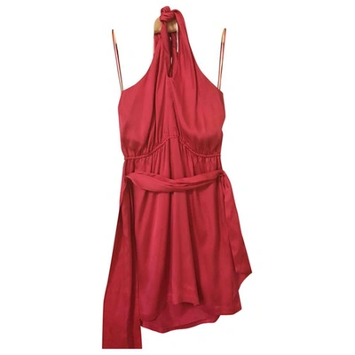 Pre-owned Halston Heritage Silk Mini Dress In Pink