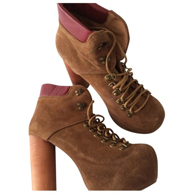 Pre-owned Jeffrey Campbell Ankle Boots In Camel