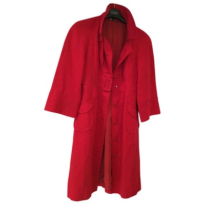 Pre-owned Tara Jarmon Coat In Red