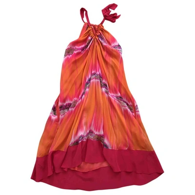 Pre-owned Matthew Williamson Silk Mid-length Dress In Orange