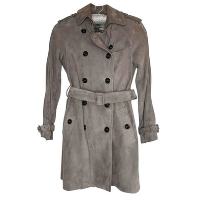 Pre-owned Burberry Beige Suede Trench Coat
