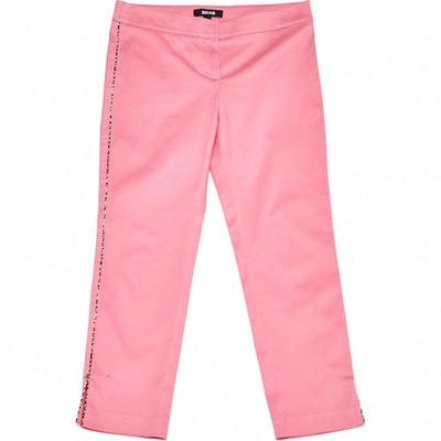 Pre-owned Just Cavalli Straight Pants In Pink