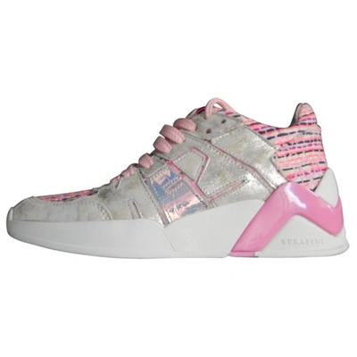 Pre-owned Serafini Leather Trainers In Pink
