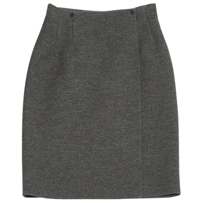 Pre-owned Lanvin Wool Mid-length Skirt In Grey