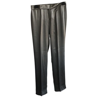 Pre-owned Polo Ralph Lauren Silk Trousers In Grey