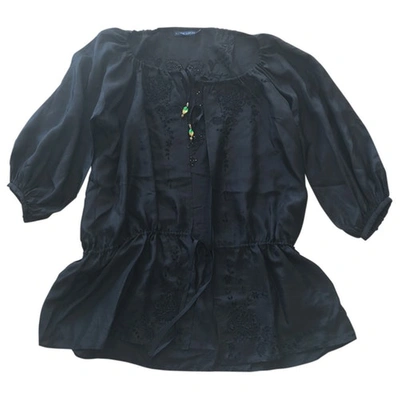 Pre-owned Polo Ralph Lauren Silk Blouse In Black