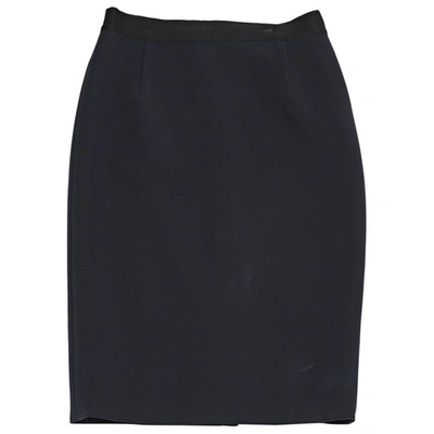 Pre-owned Lanvin Wool Mid-length Skirt In Navy