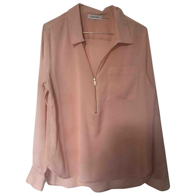 Pre-owned Calvin Klein Pink Polyester Top