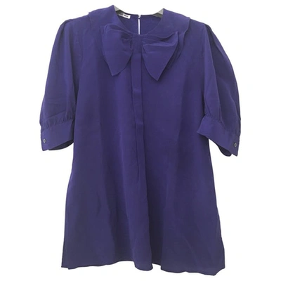 Pre-owned Miu Miu Silk Blouse In Purple