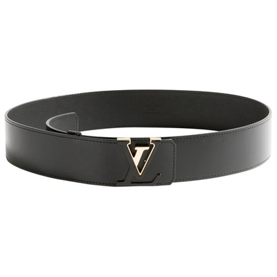 Pre-owned Louis Vuitton Black Leather Belt