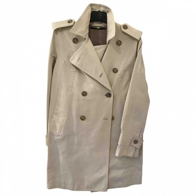 Pre-owned Gucci Linen Trench Coat In White