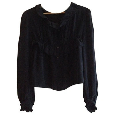 Pre-owned Tara Jarmon Silk Blouse In Anthracite