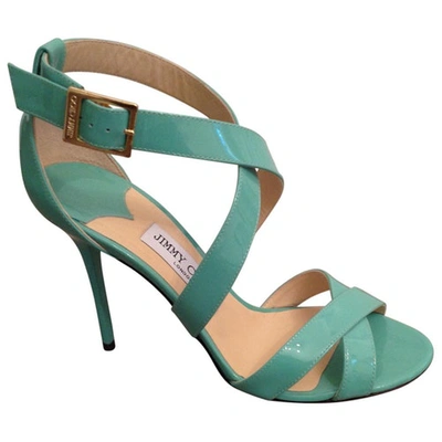 Pre-owned Jimmy Choo Patent Leather Sandals In Green