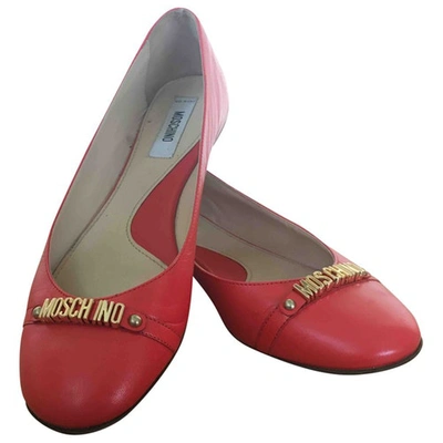 Pre-owned Moschino Leather Flats In Red