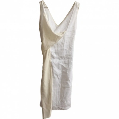 Pre-owned Marella Linen Mini Dress In White