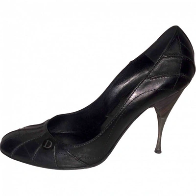 Pre-owned Dior Leather Heels In Black