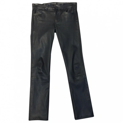 Pre-owned Helmut Lang Leather Slim Pants In Black