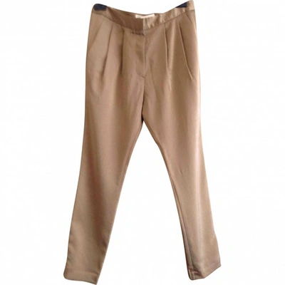 Pre-owned Mauro Grifoni Silk Carot Pants In Gold