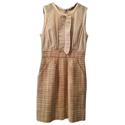 Pre-owned Bcbg Max Azria Mid-length Dress In Beige