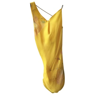 Pre-owned Ella Luna Silk Mini Dress In Yellow