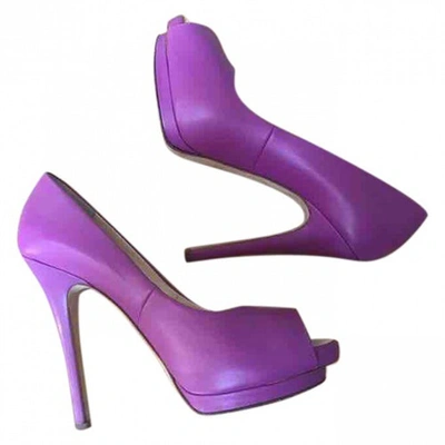 Pre-owned Giuseppe Zanotti Leather Heels In Purple