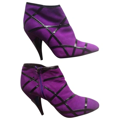 Pre-owned Georgina Goodman Ankle Boots In Purple