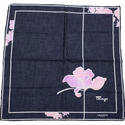 Pre-owned Leonard Silk Handkerchief In Blue