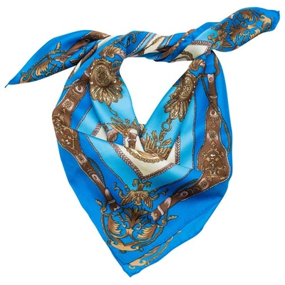 Pre-owned Carven Silk Handkerchief In Blue