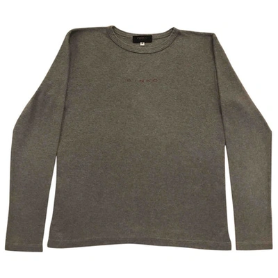 Pre-owned Pinko Grey Cotton Top