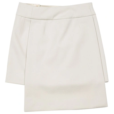 Pre-owned Louis Vuitton Wool Mini Skirt In Beige