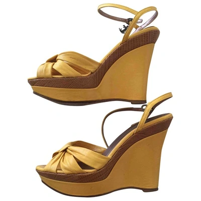 Pre-owned Just Cavalli Leather Heels In Yellow