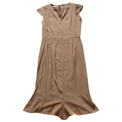 Pre-owned Saint Laurent Silk Mid-length Dress In Brown