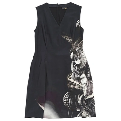 Pre-owned Fendi Silk Mid-length Dress In Black