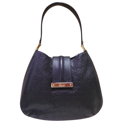 Pre-owned Gucci Leather Handbag In Black