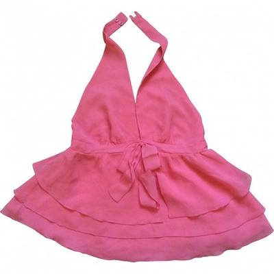 Pre-owned Tara Jarmon Silk Corset In Pink