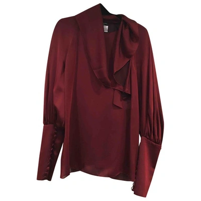 Pre-owned Chanel Silk Shirt In Burgundy