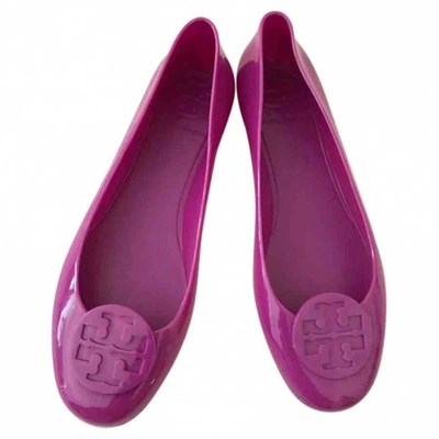 Pre-owned Tory Burch Ballet Flats In Pink