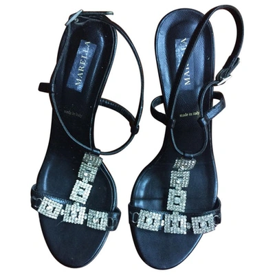 Pre-owned Marella Leather Sandals In Black
