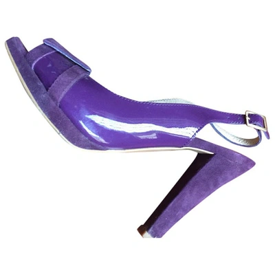 Pre-owned Max Mara Patent Leather Heels In Purple