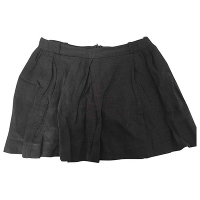 Pre-owned Maje Wool Mini Skirt In Anthracite