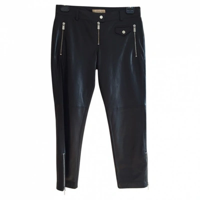 Pre-owned Michael Kors Leather Trousers In Black